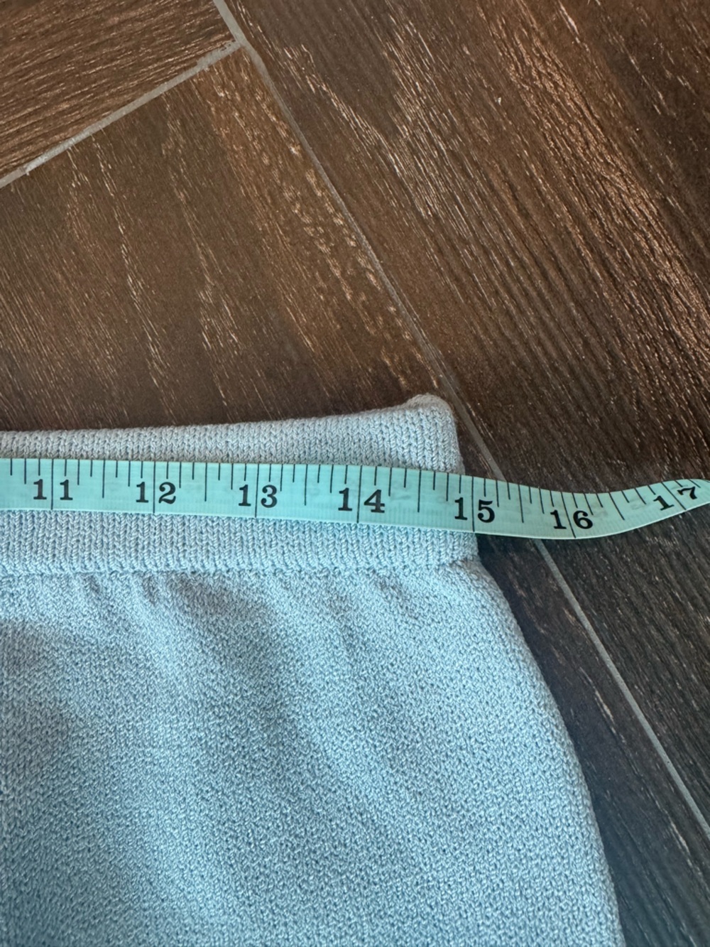St. John Light Blue Knit Wide-Leg Pants - Picture 6 of 6